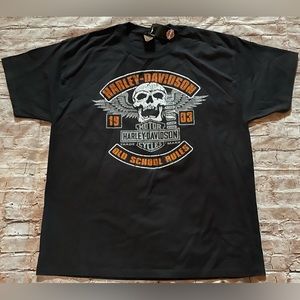 NWT Harley Davidson Skull Old School Anchorage Alaska T-Shirt Men’s XL